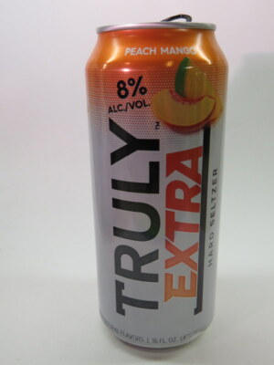  Craft Beer Empty Can ~ TRULY EXTRA Hard Seltzer Peach Mango ~ Boston, MASS.