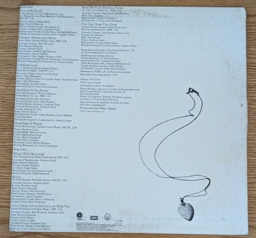 LINDA RONSTADT – HEART LIKE A WHEEL - VINYL LP - AB - Picture 2 of 2