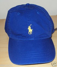 NWT POLO RALPH LAUREN MENS CLASSIC BASEBALL CAP HAT LEATHER STRAP BLUE VINTAGE