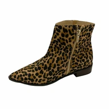 Sole/Society Women's EUC Brown Cadyna Leopard Print Suede Ankle Booties Size 8.5