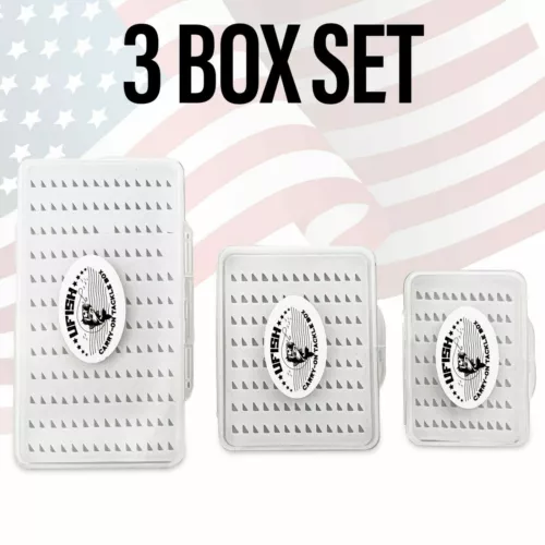 UFISH Fly Fishing 3 Box Set Storage Organizer Flies Trout Carry On Tackle 