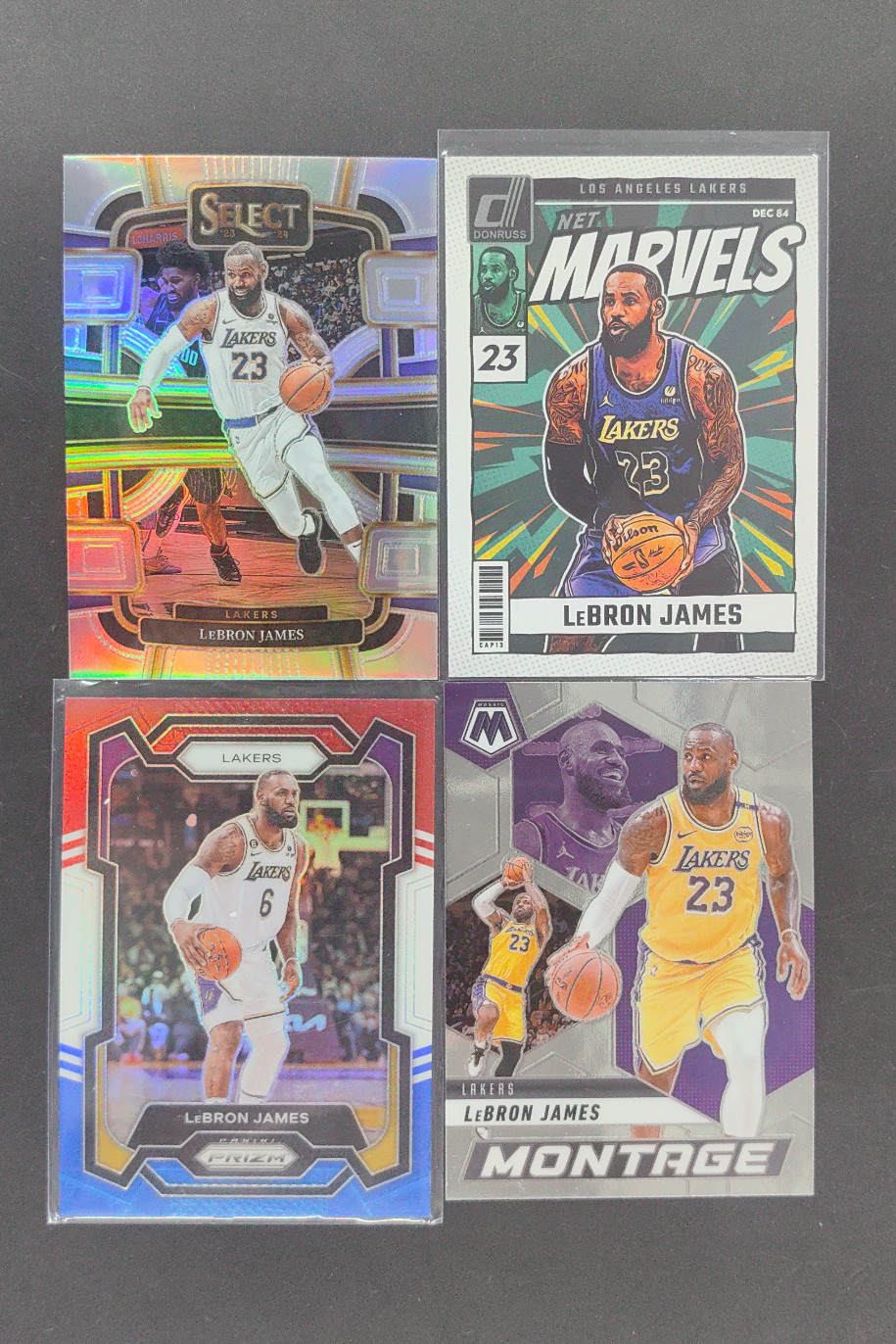 2023-24 Panini Select LeBron James Concourse Silver Prizms Lakers LOT4