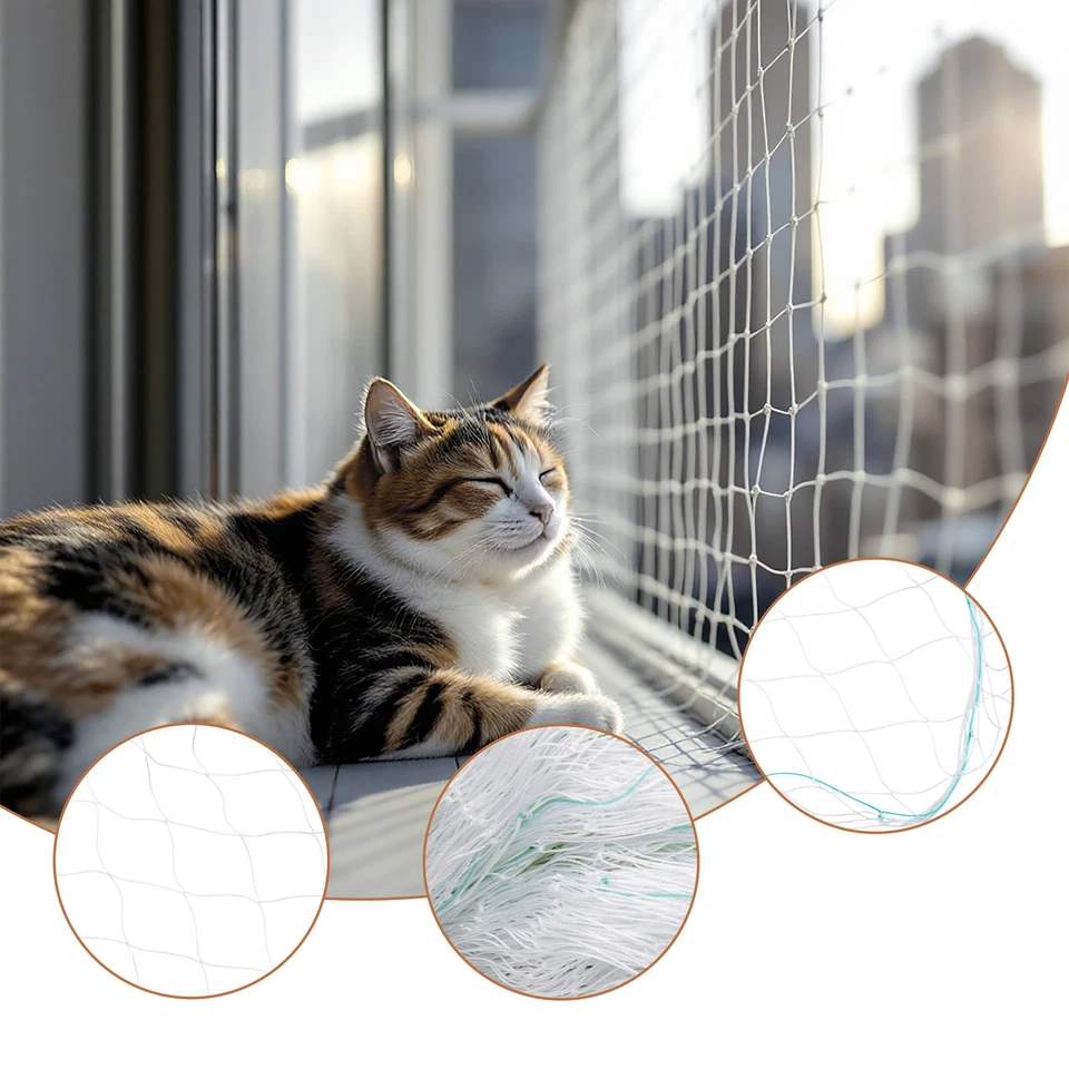 Balkon Katzen Schutz Netz reißfest 8x3 m - Universal Fenster Fall Schutz Gitter - Bild 3 von 4