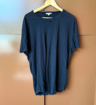 James Perse men s Solid Black Crew Neck Short Sleeve T-Shirt Size 4