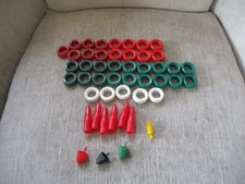 38 Vintage Carrom Game Board REPLACEMENT Pieces Plastic Rings  + Extra Pcs