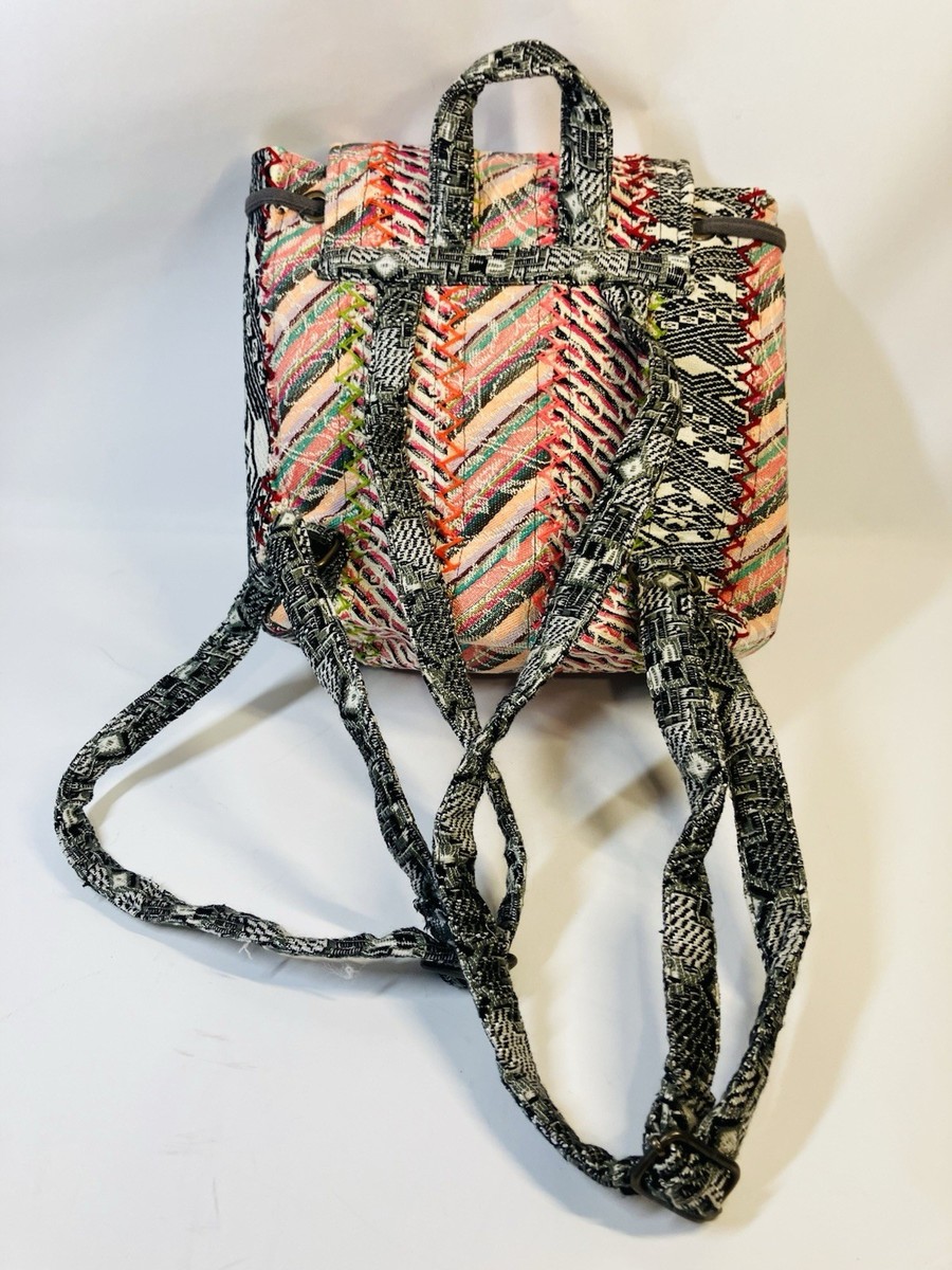 Demdaco 100% Cotton Patchwork Multicolor Woven Fabric Backpack - Boho Stripe Woven Tribal Backpack: Ethnic Cotton Canvas Boho Bag - Etsy main image 4