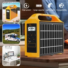 100W Portable Power Station 110V Solar Power Generator 24000mAh Power Bank LED