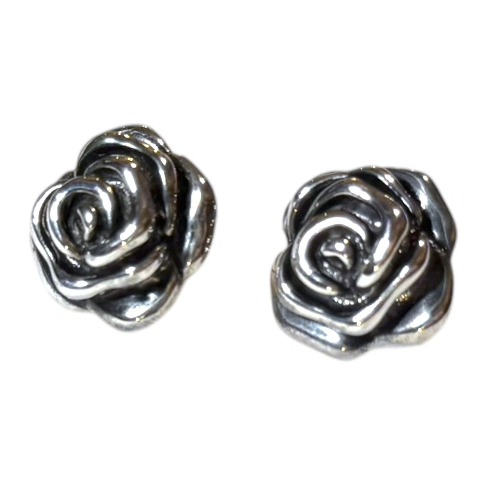 Pendientes enchapados en astilla para mujer flores de rosas Boho Regency tachuelas florales POSTS Foto 2 de 4