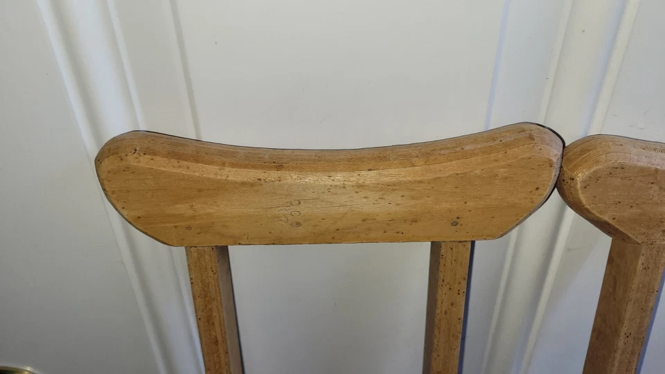 Vintage Adjustable Wooden Crutches 48"-58". Excellent Condition. Circa 1965. - Image 3 of 4