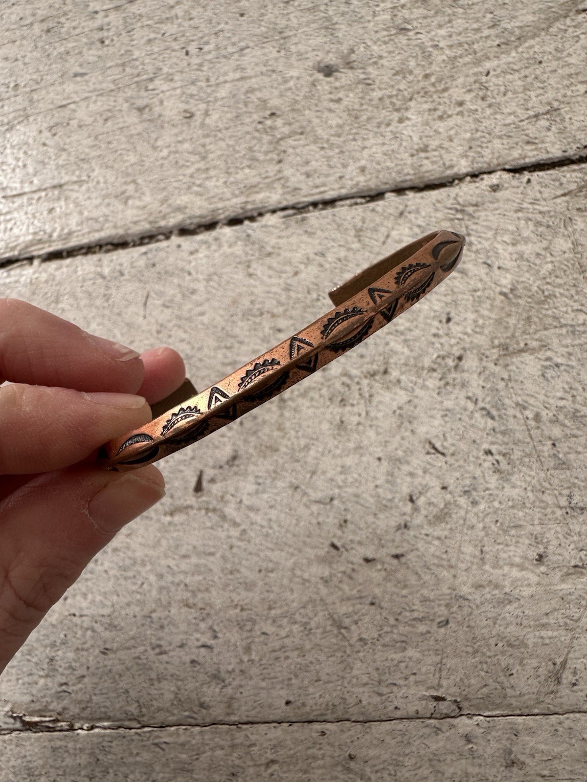 Vintage Native American Solid Copper Bracelet - image 3