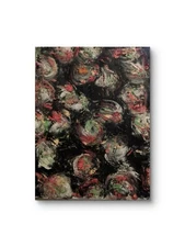 Textured 3D Dark White Pink Abstract 11 by 14 Oil Pastel Original Handmade Art