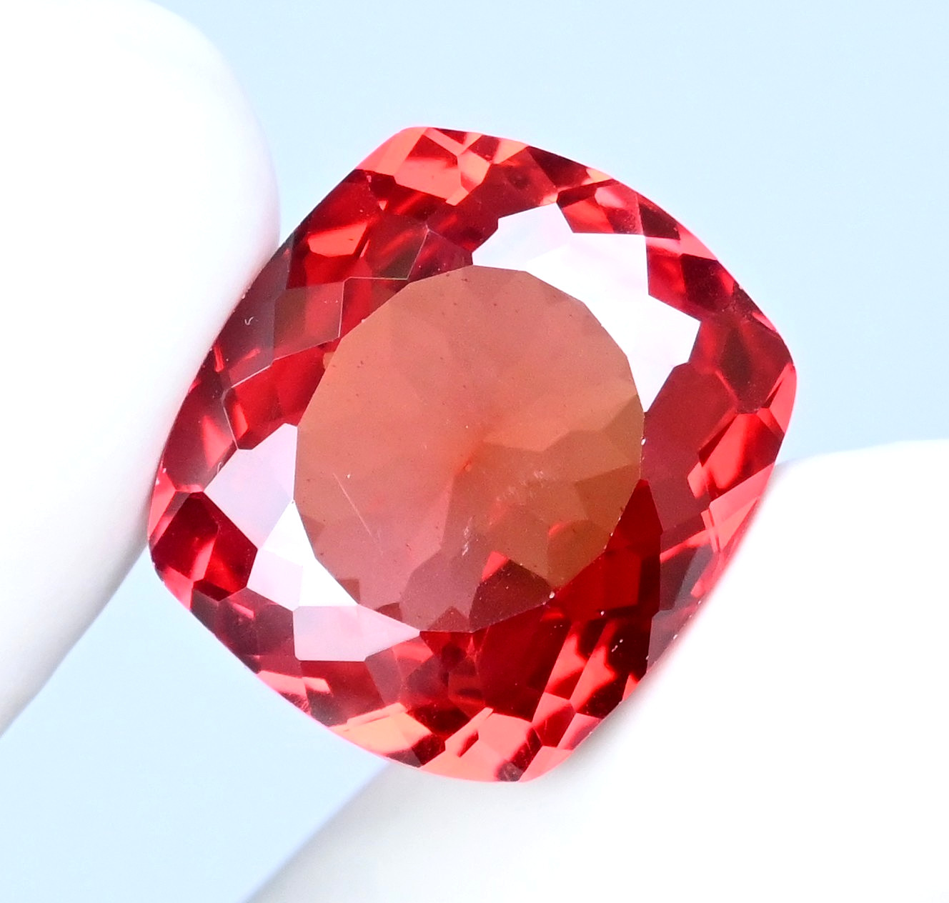 23.30 Ct Natural Ceylon Orange-Red Spinel Cushion Certified Flawless Gemstone