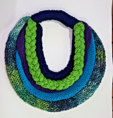 Knit Infinity Scarf Circle Loop Cowl Neck Warmer Necklace One of a Kind ...