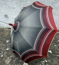 1950s Shaped Plastic Handle Walking Umbrella Fabric Cover