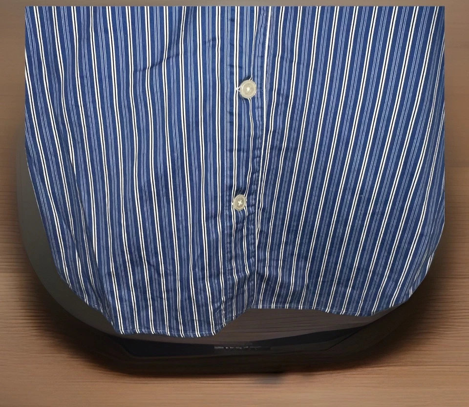 Camisa de dormir Lauren Ralph Lauren pijama camisón rayas azules más 1X logotipo Preppy Foto 3 de 4