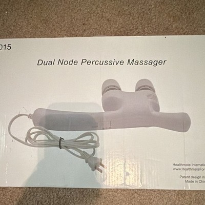 Healthmate Dual Node Percussive Massager 2-Head Corded Handheld White