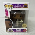 Disney Princess Tiana with Pin Funko Shop Exclusive #224 Gold Princess New F1
