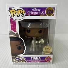 Disney Princess Tiana with Pin Funko Shop Exclusive #224 Gold Princess New F1