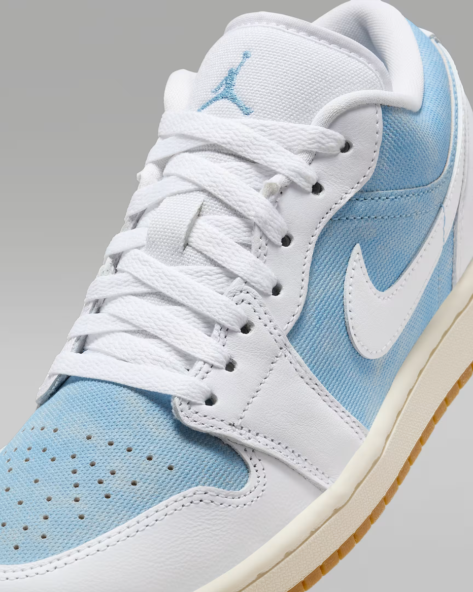Air Jordan 1 Low SE White Worn Blue Gum Light Brown Women's | Size