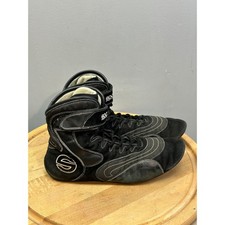 Sparco Racing Boots Mens Us 11 46 Black Sfi 3.320 Suede Leather Mid Top Shoes