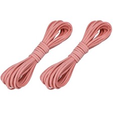 2 Pcs Faux Suede Leather Cord, 2.6mm x 5.5 Yards Flat String, Deep Pink