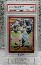2018 Honors Classic Update Rookies Baker Mayfield Red Prizm Rc #’d/15 PSA 9 Mint
