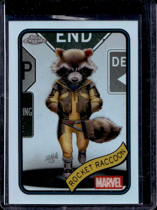 2025 Topps Chrome Marvel Rocket Raccoon Refractor #120