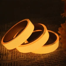 2x Glow-In-Dark Luminous Tape Orange Adhesive Strip Floor Fluorescent 10FT Roll