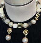 GIVENCHY Vtg.  Pearl &Lucite Gold Tone Beaded  Necklace w/   Drop Earrings Set — photo 1