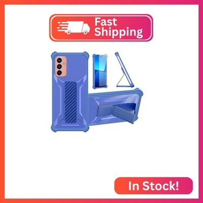 Aroepurt Case for Samsung Galaxy F13 Phone Case Stand Cover [with Tempered Glass