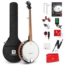 Vangoa Banjo 5 String Full Size Banjos Set with Resonator, Remo Head, Beginner