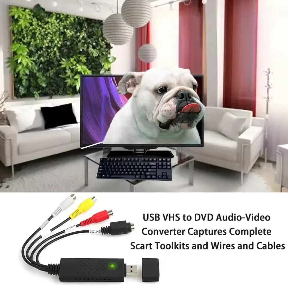 USB 2.0 Audio TV Video VHS to DVD VCR PC DVR HDD Converter Adapter Capture Card - Image 3 of 4