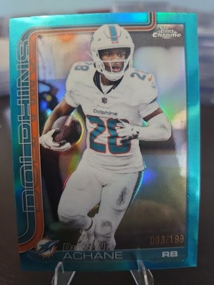 2025 Topps Chrome - De'Von Achane #188 Teal Refractor /199