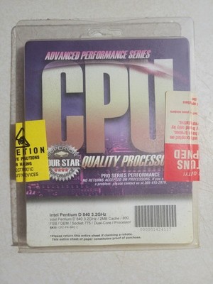 New Sealed OEM Intel Pentium D 840 Processor 3.2 Gig Socket 775