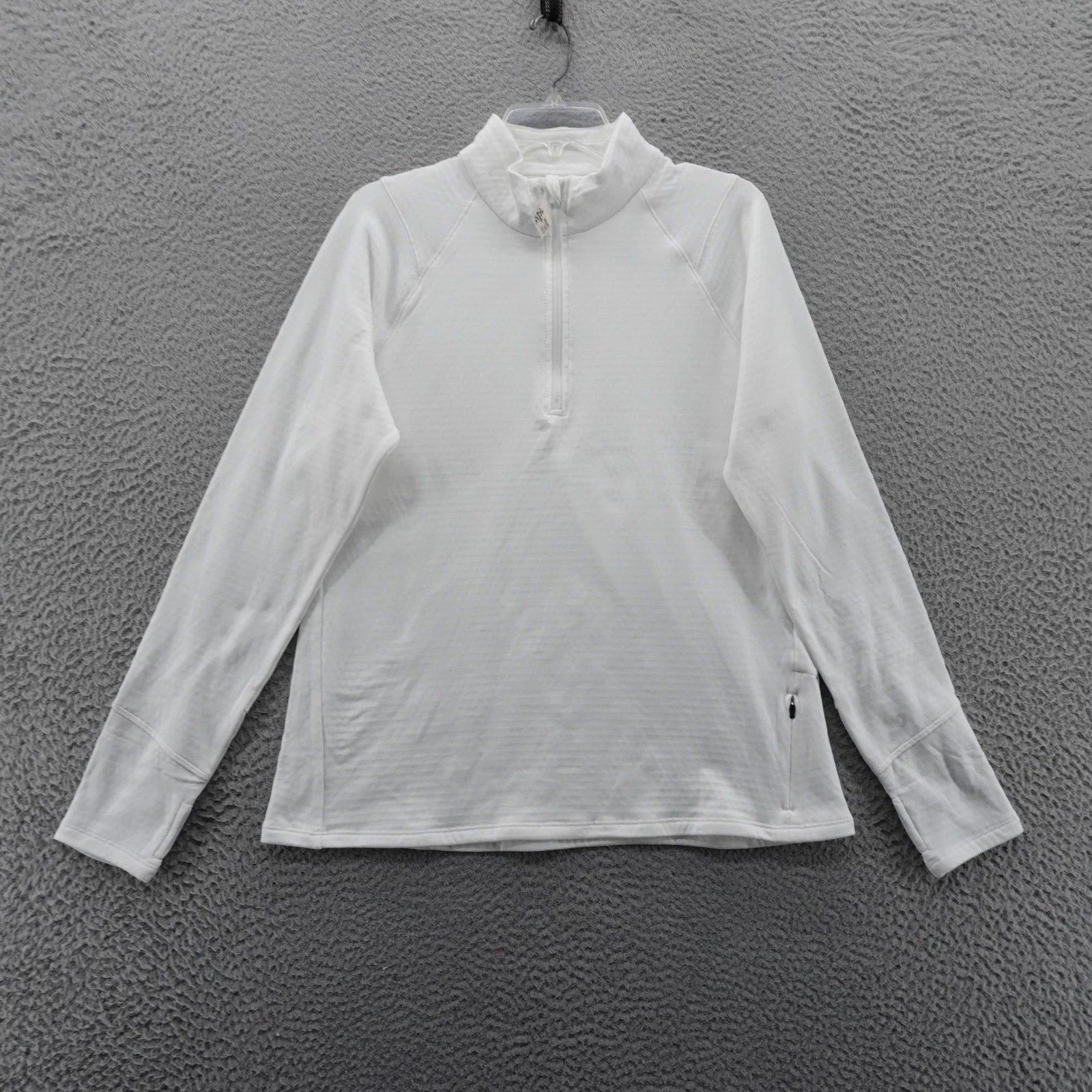 DSG Womens Run Grid Pullover Pure White XL 1/4 Zip Athletic NEW