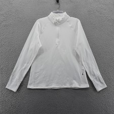 DSG Womens Run Grid Pullover Pure White XL 1/4 Zip Athletic NEW