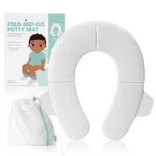 Baby Fold and Go Potty Training Toilet Seat with Bag, Travel Potty Seat Solution