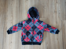 ENGELBERT STRAUSS Kapuzen-Jacke Hoodie 98 104 grau rosa kariert Teddy Wendejacke