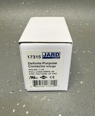 Jard Mars 17315 Definite Purpose Contactor 30 amp 1-1/2 pole Coil 24 VAC NEW