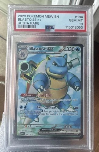 Pokémon Scarlet & Violet 151 Blastoise EX English Card 184/165 PSA 10 GEM MINT