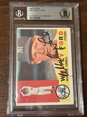 1960 Topps #35 Whitey Ford Signed/Auto BAS Authenticated
