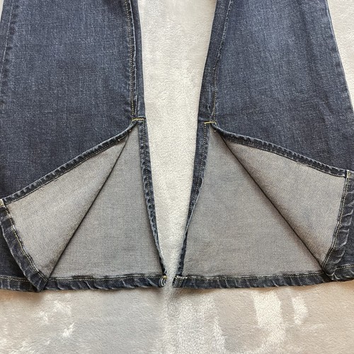 Oliver Logan The Russell Flare Jeans Womens 25X30 Blue Denim Dark Wash Split Hem - Picture 8 of 11