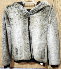 Victoria's Secret PINK Limited Edition Faux Fur Winter Jacket Beige Brown XS NEW