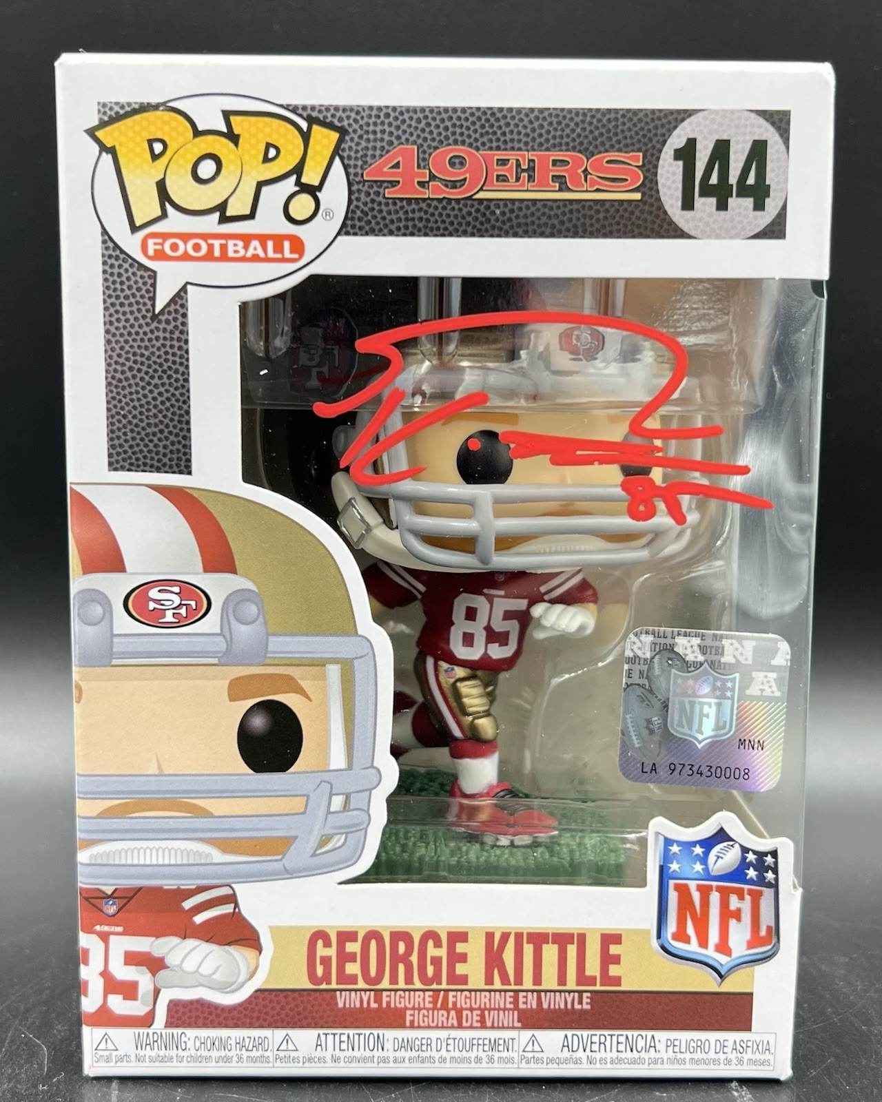 George Kittle Autographed Signed San Francisco 49ers 49ers Funko Pop 144 Beckett BAS 