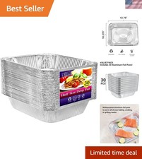 Aluminum Pans Half Size, 9X13, Extra Heavy Duty Disposable Foil Pans For Baki...