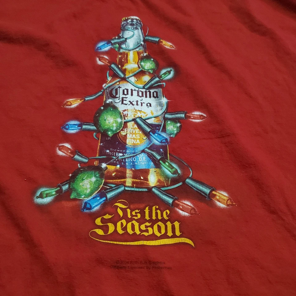 复古男式 2004 Corona Tis' The Season 圣诞 T 恤 XL — 第 2/4 张图片