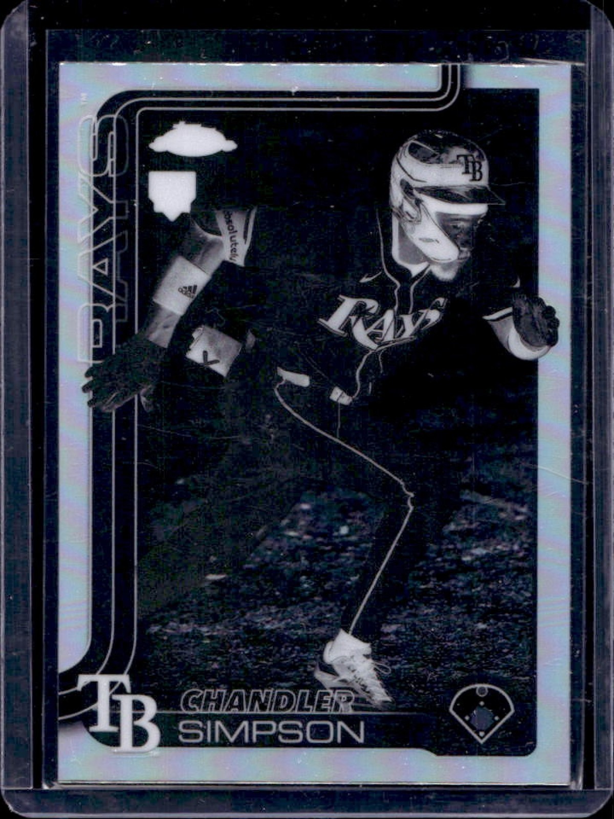 2025 Topps Chrome Update Chandler Simpson Negative Refractor RC #USC179 Rays