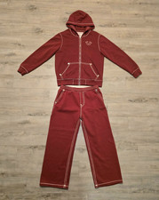 True Religion Red Super T Fleece Tracksuit Set Size Large