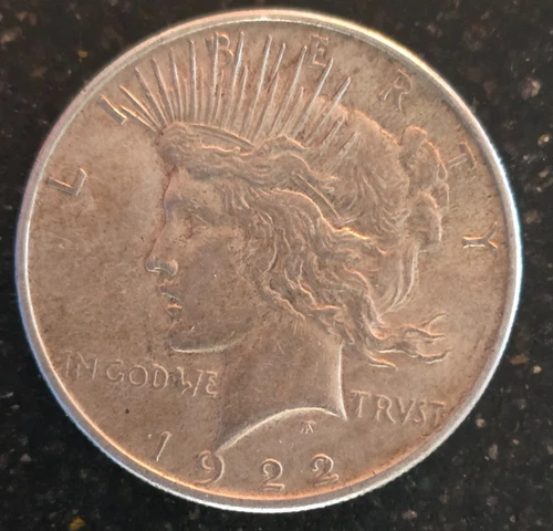 1. 1922 Peace Silver Dollar, VG, Ungraded