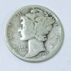 1941 D LIBERTY MERCURY 90% SILVER DIME CIRCULATED COIN #5349